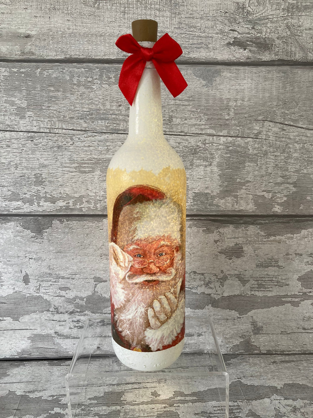 Santa light up bottles