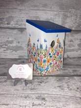 Load image into Gallery viewer, Wild flower  bird box, nesting box - blue roof
