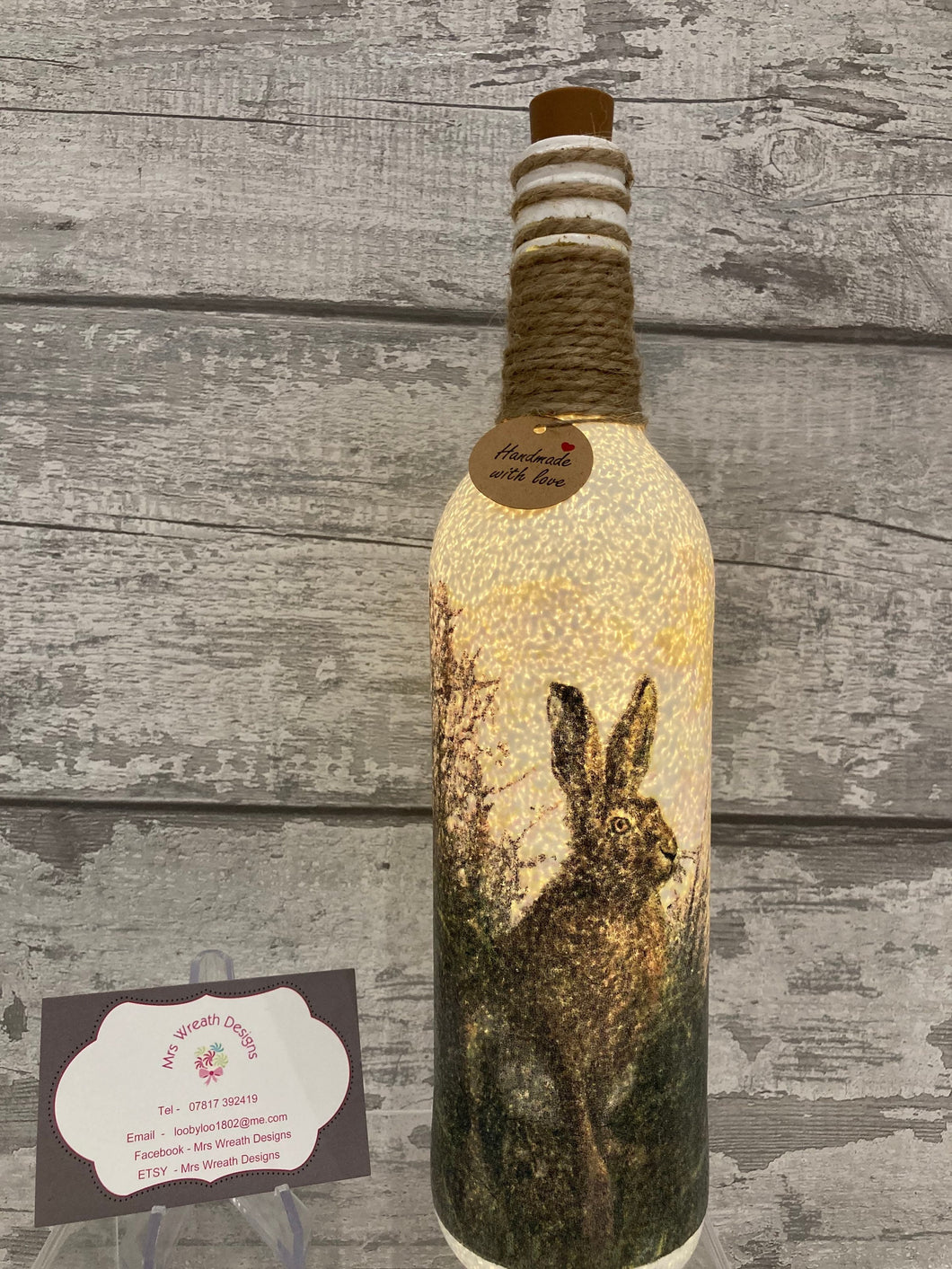 Hare in field Light Up Bottle