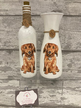Load image into Gallery viewer, Brown dachshund vase &amp; light up bottle
