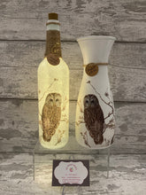 Load image into Gallery viewer, Owl light up bottle and matching vase
