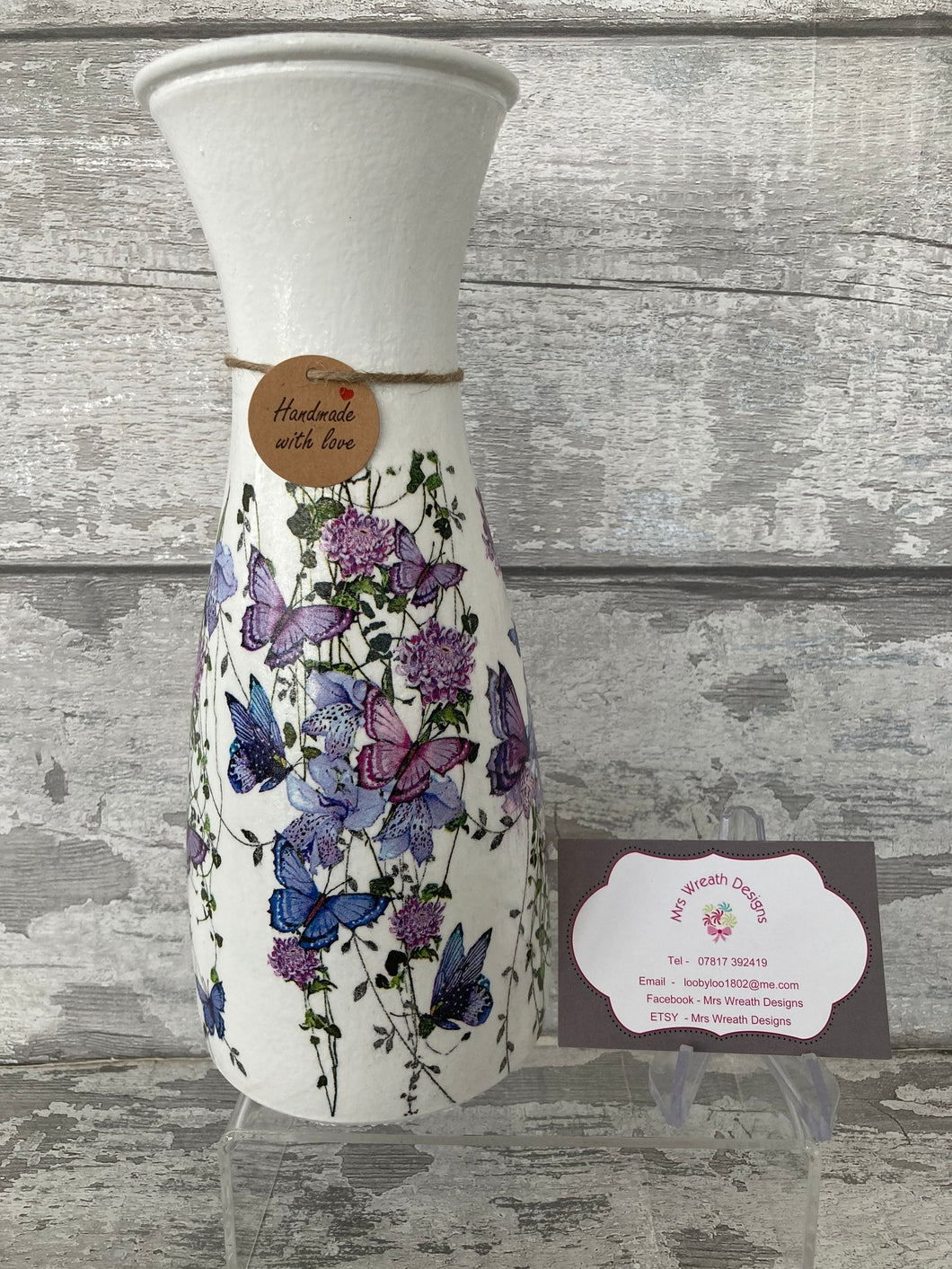 Purple butterfly vase