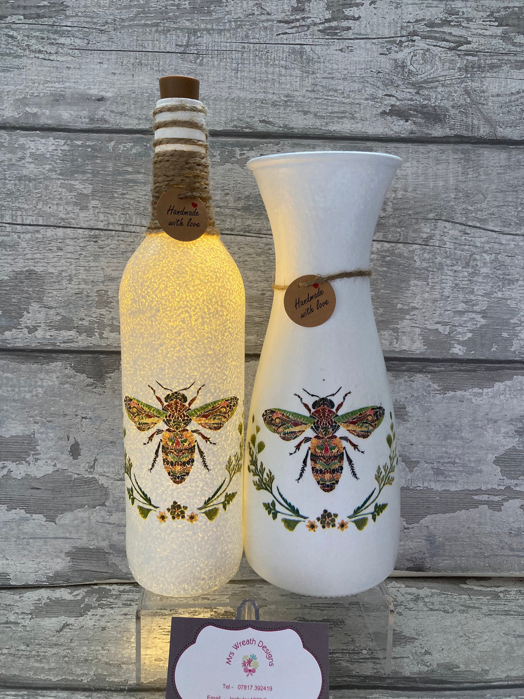 Floral Bee Vase & Light Up Bottle