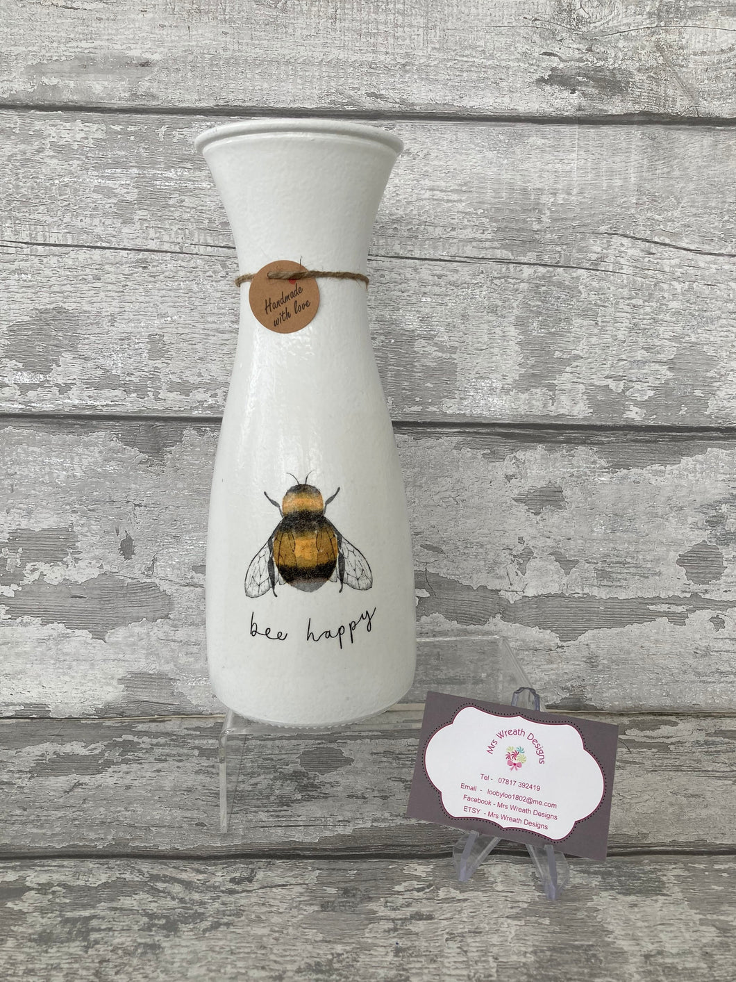 Bee happy vase