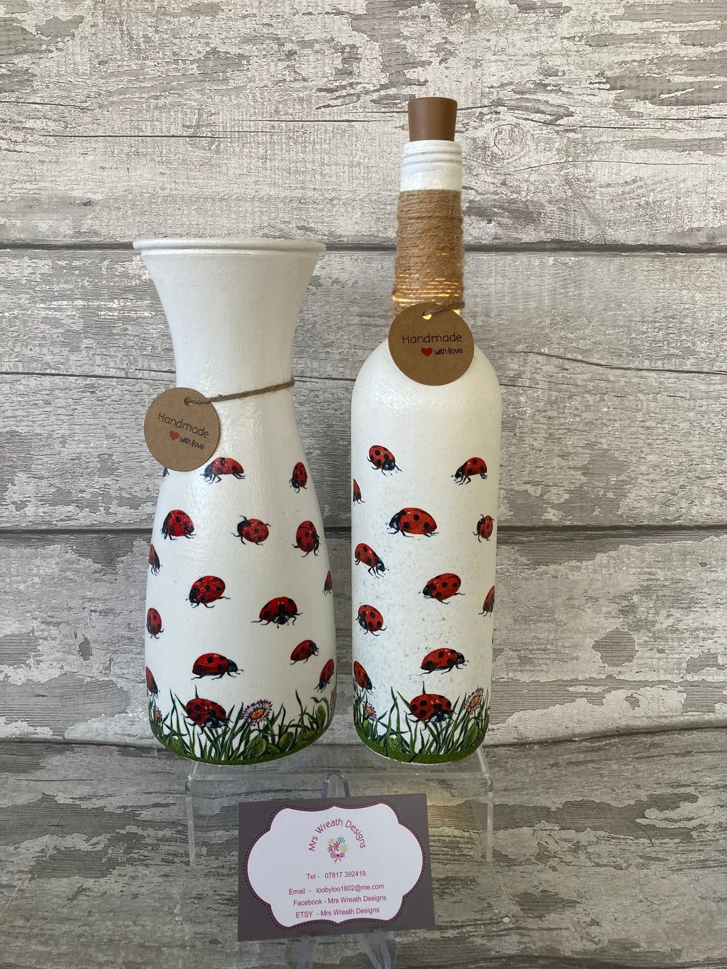 Ladybird light up bottle and vase gift set