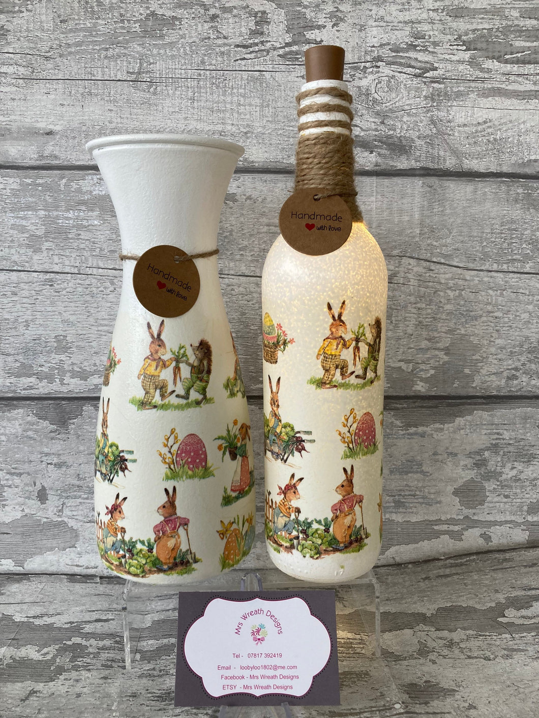 Easter light up bottle and matching vase