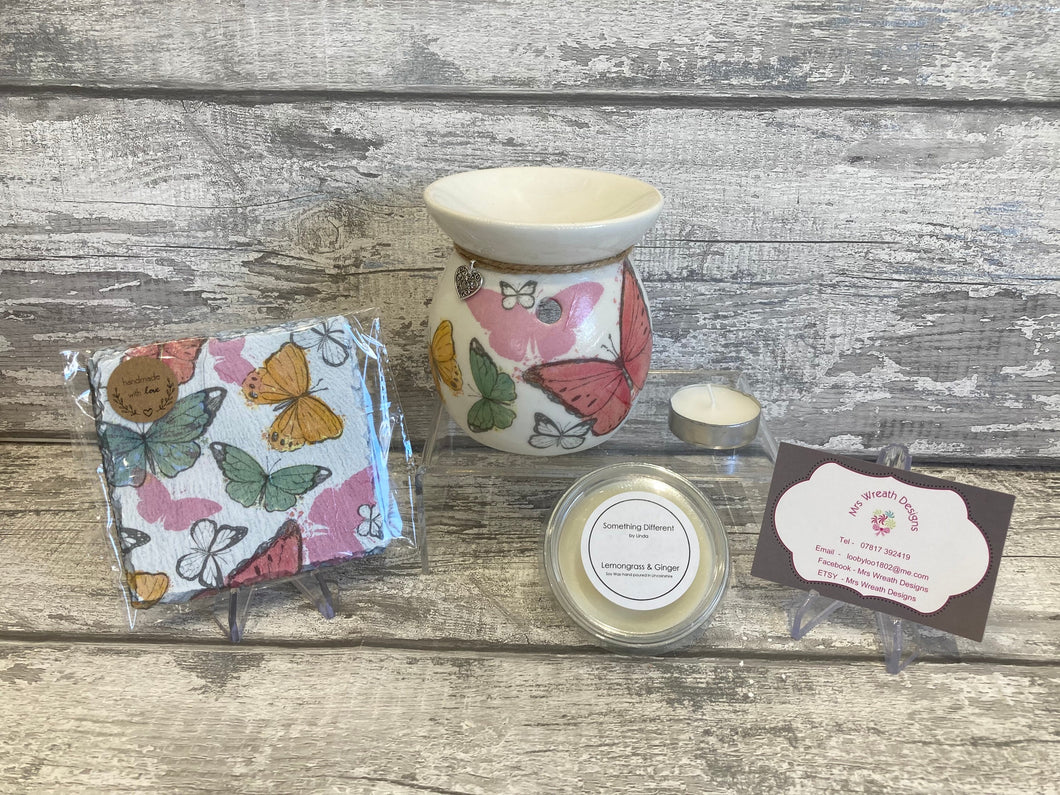 Butterfly Wax Burner gift set