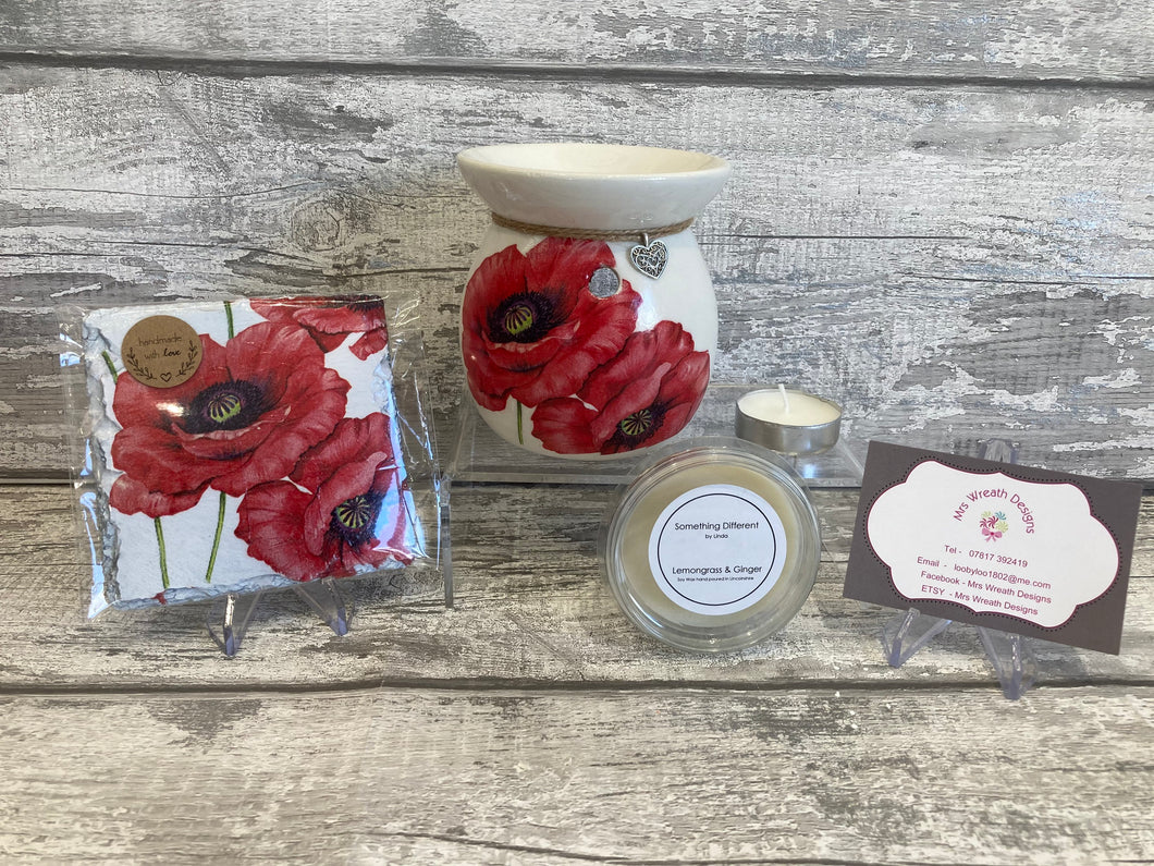 Poppy large wax burner gift sets