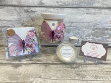 Load image into Gallery viewer, Pink butterfly wax burner gift set
