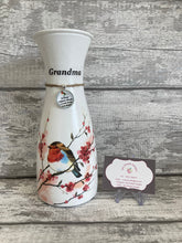 Load image into Gallery viewer, Robin in tree vase, with charm
