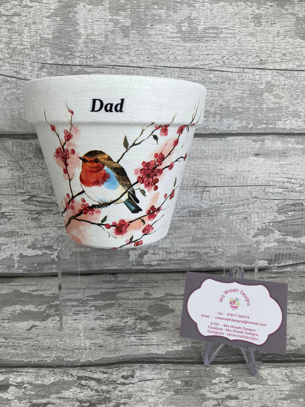 Father Day Plant Pot - Robin Dad