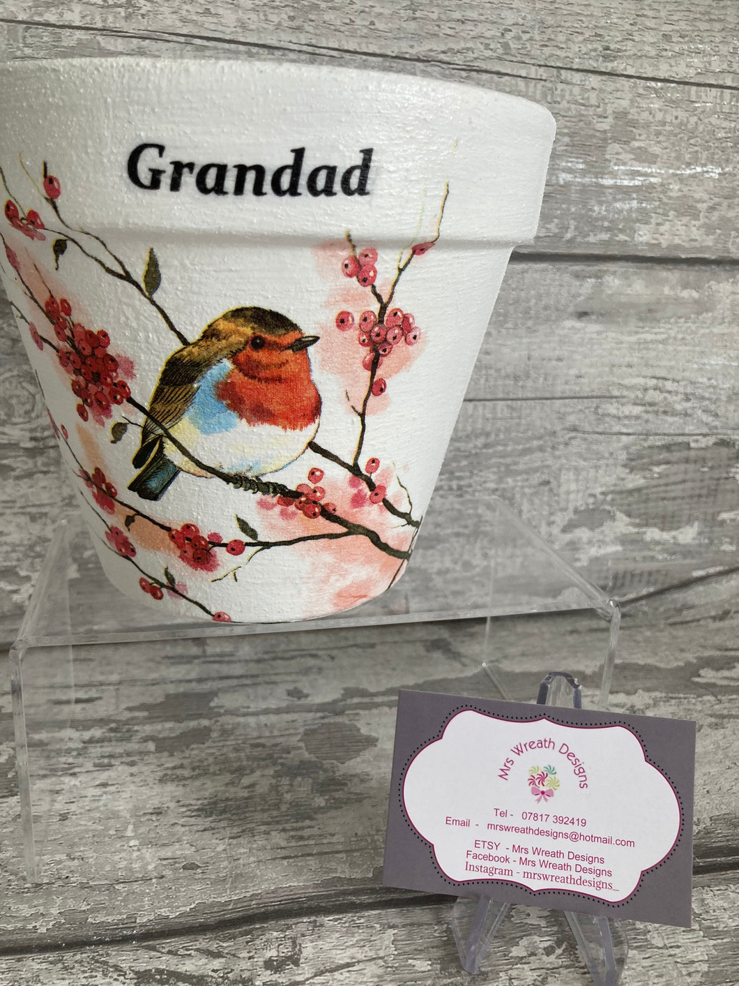 Father Day Plant Pot - Robin Grandad