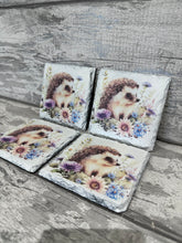 Load image into Gallery viewer, Hedgehog slate coasters
