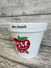 Load image into Gallery viewer, Personalised Teacher gift flowers plant pot
