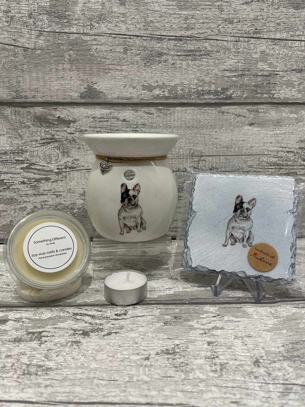 Frenchie wax burner gift set