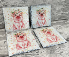 Load image into Gallery viewer, Pig slate coasters
