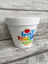 Load image into Gallery viewer, Personalised Teacher gift flowers plant pot
