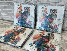 Load image into Gallery viewer, Owl slate coasters
