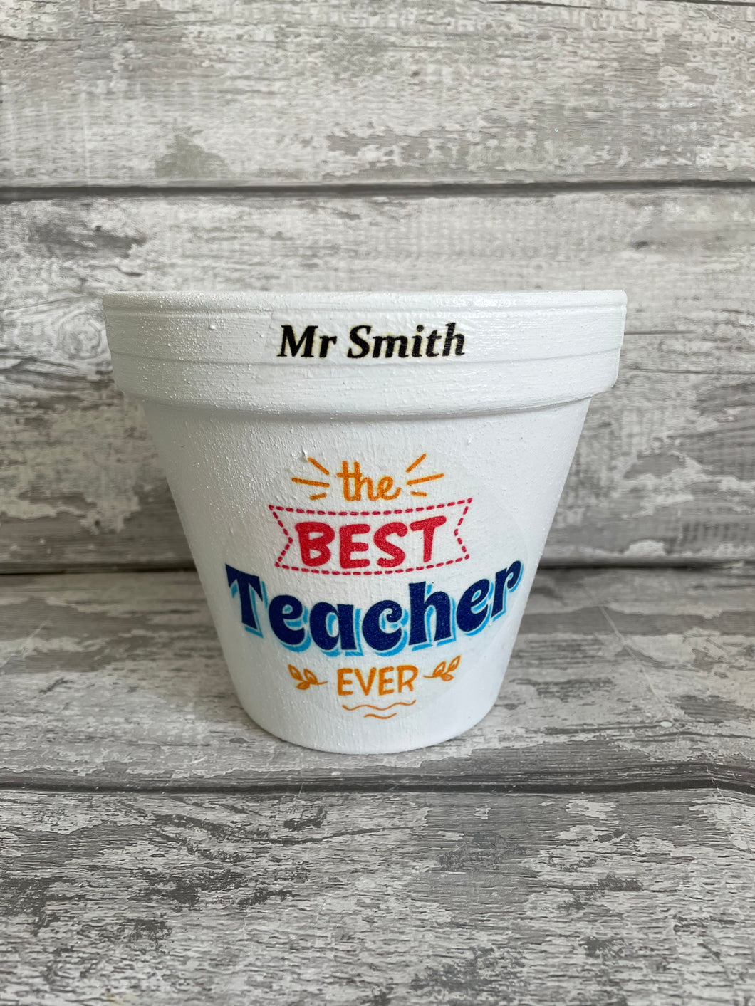 Personalised Teacher gift flowers plant pot