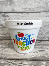 Load image into Gallery viewer, Personalised Teacher gift flowers plant pot
