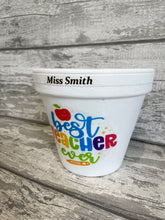 Load image into Gallery viewer, Personalised Teacher gift flowers plant pot
