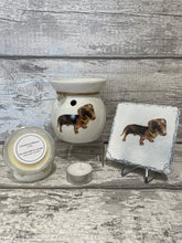 Load image into Gallery viewer, Chocolate Dachshund/ sausage dog wax burner gift set
