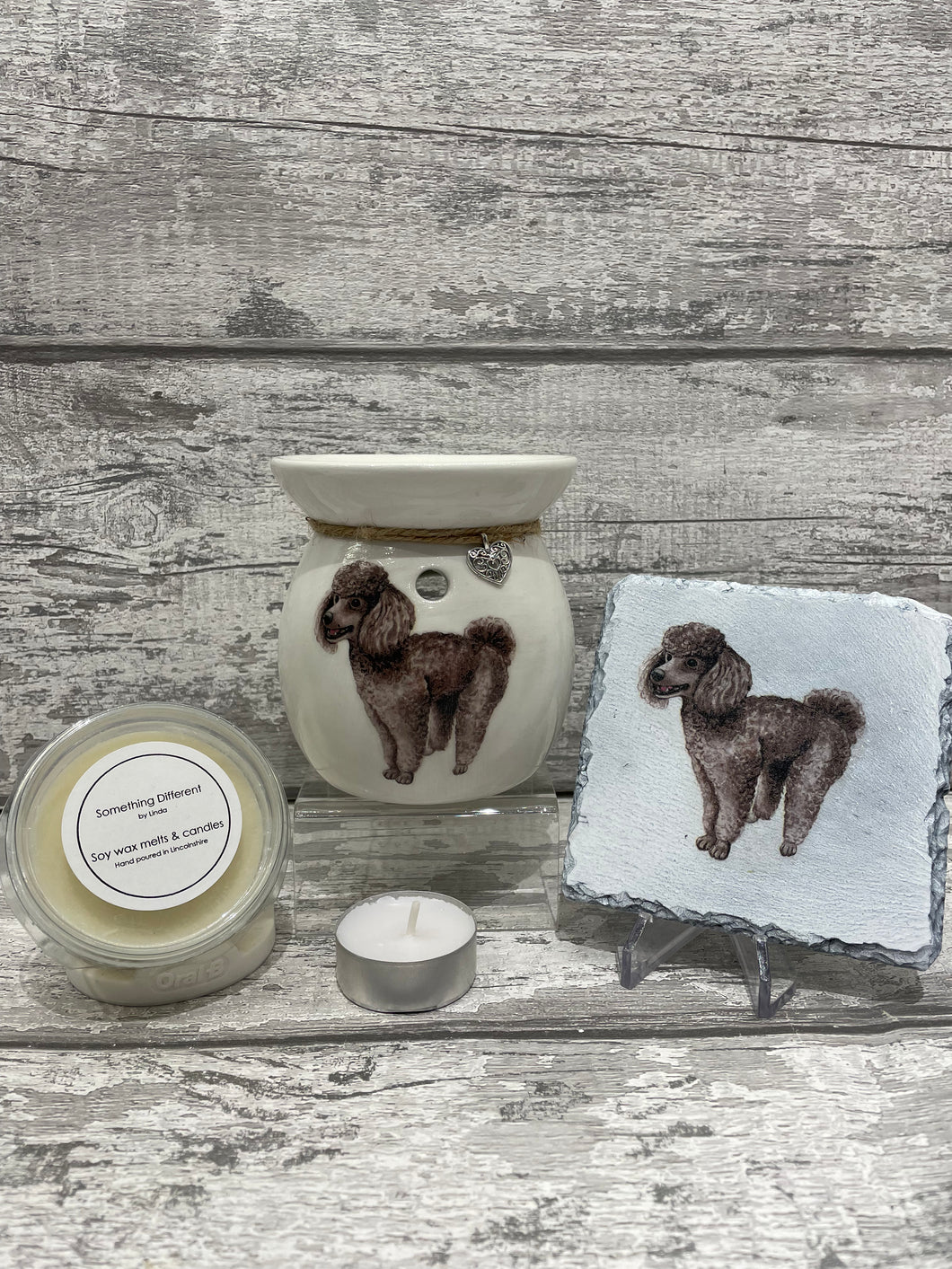 Poodle wax burner gift set