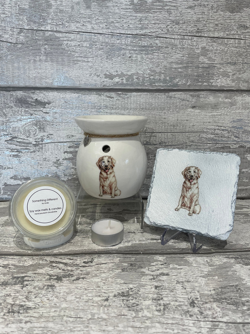 Golden Retriever wax burner gift set