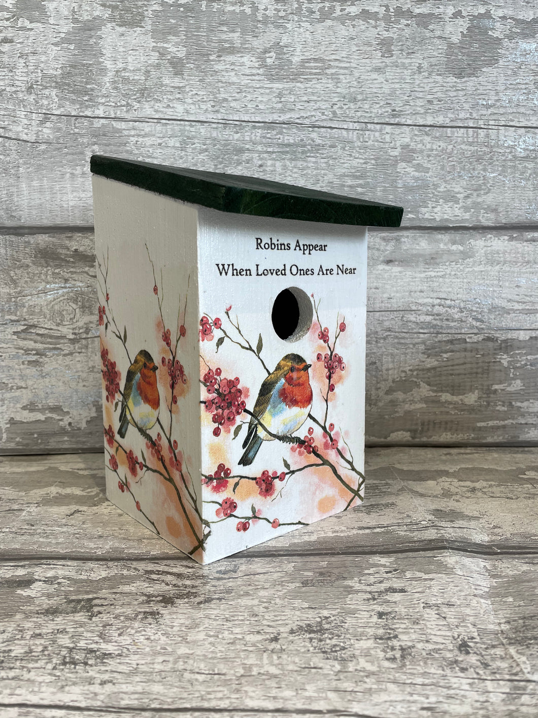 Robin in tree bird box - Robins Appear – Mrs Wreath Designs Uk