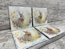 Load image into Gallery viewer, Hare slate coasters
