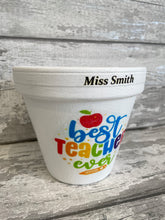 Load image into Gallery viewer, Personalised Teacher gift flowers plant pot
