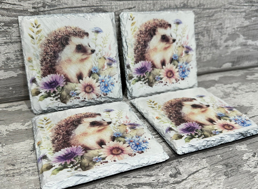 Hedgehog slate coasters