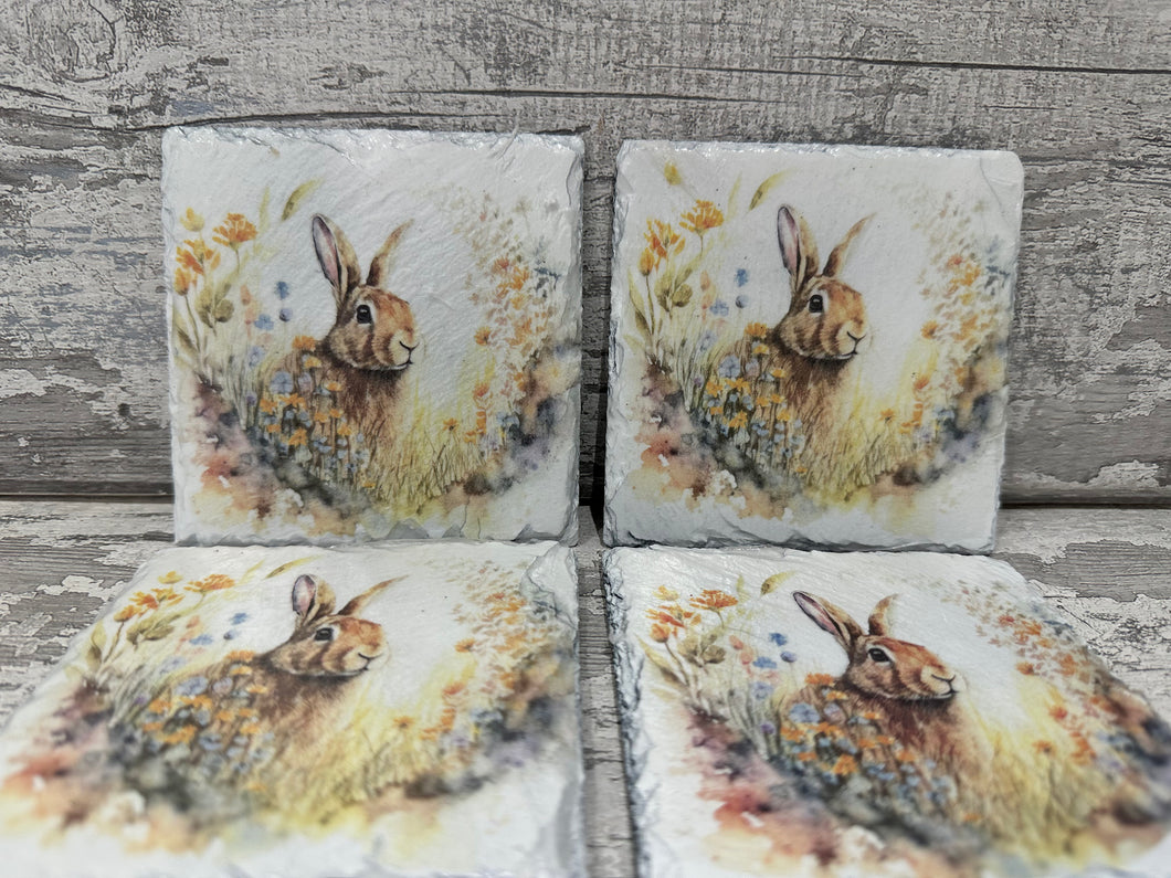 Hare slate coasters