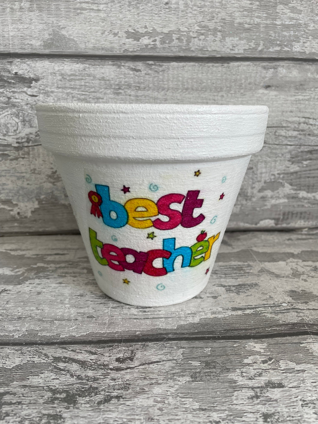 Teacher gift flowers plant pot