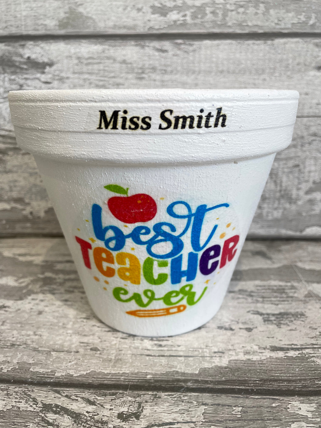 Personalised Teacher gift flowers plant pot